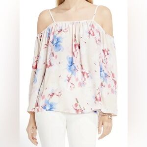 Vince Camuto Poetic Cold Shoulder Floral Top Sz 1X NWT